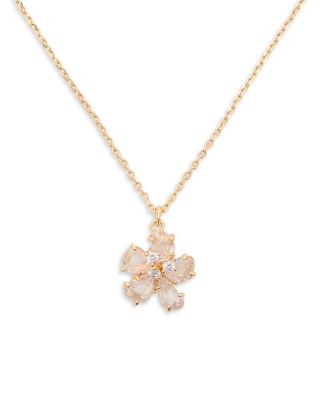 kate spade new york Paradise Cubic Zirconia Flower Pendant Necklace, 16-19