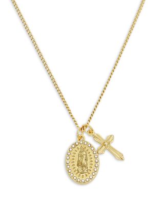 ALLSAINTS - Signature Saint & Cross Charm Necklace, 17"