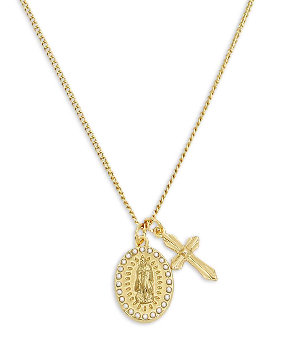 Allsaints Signature Saint & Cross Charm Necklace