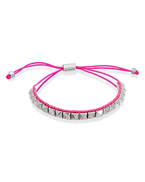 Shop Allsaints Pyramid Stud Friendship Bracelet In Pink/silver