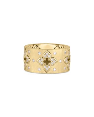 Roberto Coin - 18K Yellow Gold Venetian Princess Diamond Flower Satin Statement Ring