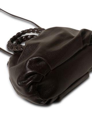 Bombon M Supple Shiny Leather Pleated Crossbody