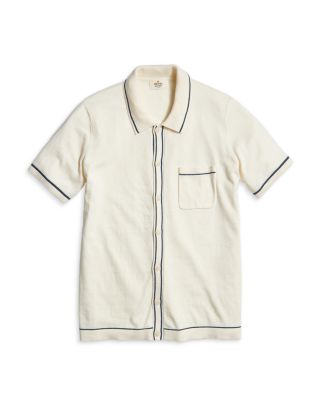 Wyatt Cotton, Nylon, & Merino Wool Tipped Sweater Knit Standard Fit Button Down Shirt