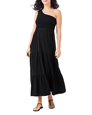Shop Nzt Nic+zoe Smocked Maxi Dress In Black Onyx