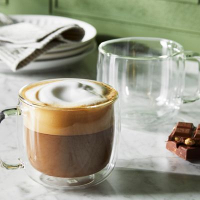 Sorrento Plus Cappuccino Glass Mug, Set of 2