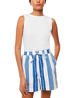 Shop Whistles Painted Stripe Shorts In Blue/multi