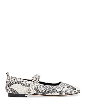 Whistles Women's Square Toe Buckled Ballet Flats In Animal Print