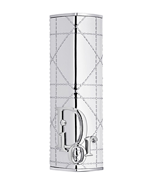 Shop Dior Addict Limited Edition Shine Lipstick Couture Case - Refillable In Silver Cannage
