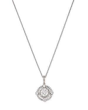 Bloomingdale's Diamond Double Halo Pendant Necklace In 18k White Gold, 1.60 Ct. T. W. In White