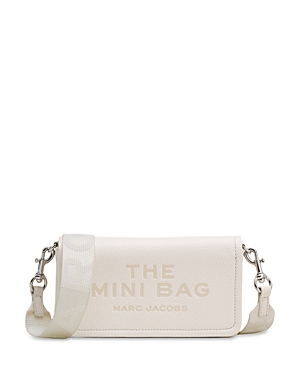 Shop Marc Jacobs The Mini Bag Leather Crossbody In Cotton/nickel