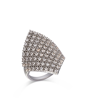 Bloomingdale's Diamond Mesh Look Statement Ring In 14k White Gold, 2 Ct. T.w.