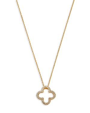 Bloomingdale's Diamond Openwork Clover Pendant Necklace In 14k Yellow Gold, 0.20 Ct. T. W. In Gold
