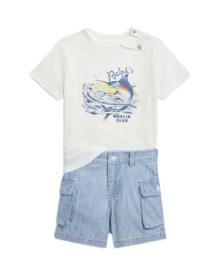 Ralph Lauren - Boys' Jersey Graphic Tee & Chambray Shorts Set - Baby