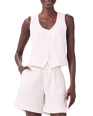 Shop Nic + Zoe Nic+zoe Rumba Linen Blend Vest In Canvas