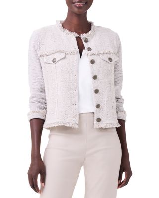 Nic+Zoe Utility Fringe Mix Knit Jacket