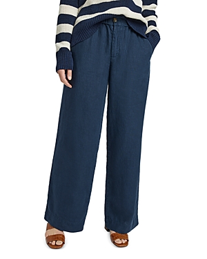 Shop Faherty Monterey Straight Leg Linen Pants In After Midnight