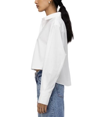 Renata Cropped Poplin Button Down Shirt