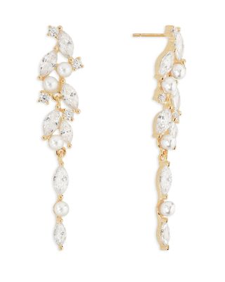 Shashi Swarovski Pearl Drop Earrings