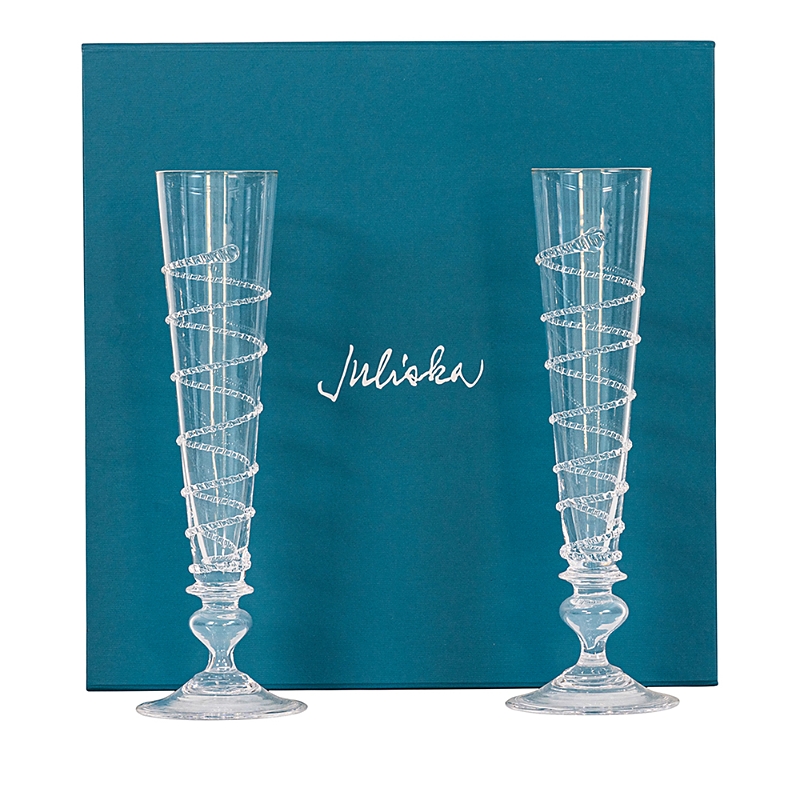 Juliska Amalia Champagne Flutes/set Of 2 In Clear