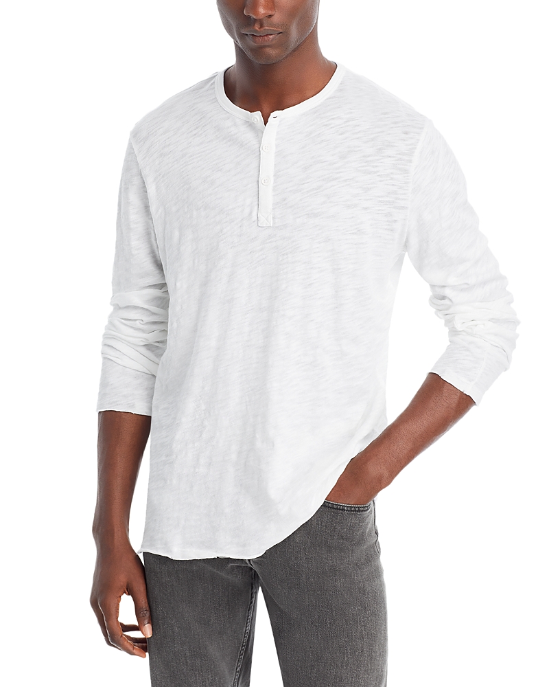 Atm Anthony Thomas Melillo Slub Jersey Destroyed Wash Henley In White