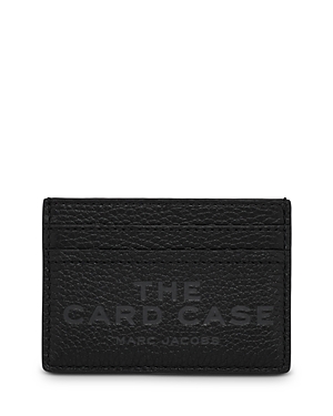 Shop Marc Jacobs The Leather Card Case In Black/gold