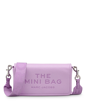 Shop Marc Jacobs The Mini Bag Leather Crossbody In Wisteria/nickel