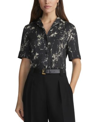 Lafayette 148 New York - Printed Notch Collar Slim Shirt