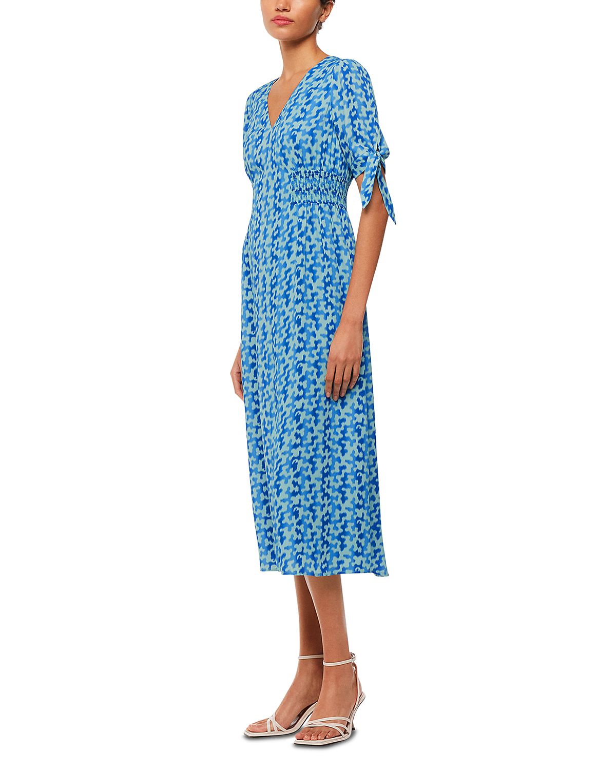 Whistles Hazy Coral Midi Dress