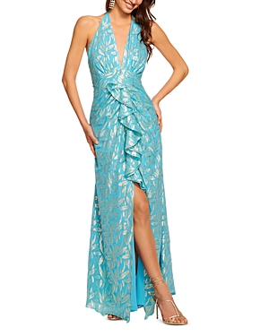 Shop Ramy Brook Leola Gown In Isola Blue