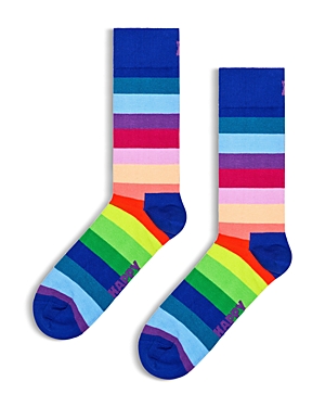 Shop Happy Socks Men's Striped Socks In Blue
