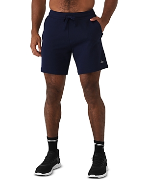 Shop Alo Yoga French Terry Chill Shorts In Navy