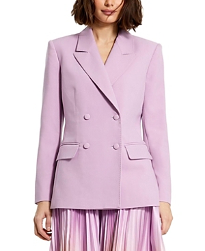 Shop Mac Duggal Classic Crepe Double Breasted Blazer In Orchid
