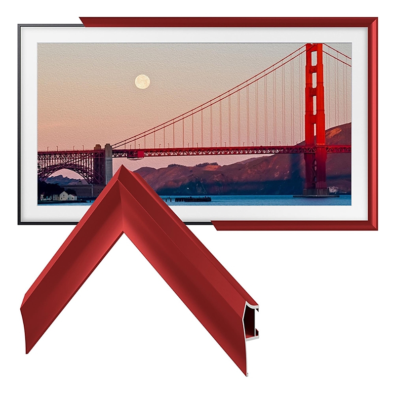 Deco Tv Frames 55 Alloy Prismatic Frame For Samsung The Frame Tv 2021-2024 In Prismatic Candy Apple Red