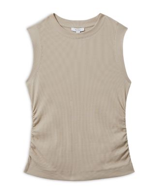 【海外限定】REISSウェストコート☆Trudy Ribbed Ruched Waist V REISS Trudy Ruched Ribbed Tank Top | Bloomingdale's
