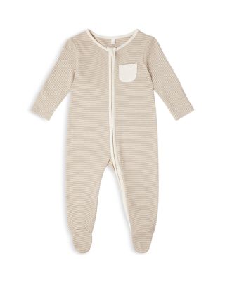 MORI - Unisex Striped Clever Zip Footie - Baby