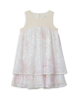 REISS - Girls' Daisy Layered Sequined Linen Dress - Big Kid