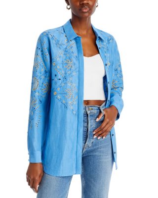 Kobi Halperin Genevieve Embroidered Linen Shirt