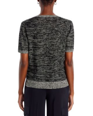 Noa Micro Sequins Short Sleeve Sweater 