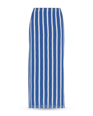 Crinkle Stripe Midi Skirt
