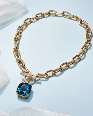 Marbella Pendant in 18K Yellow Gold with Gemstones, 22mm