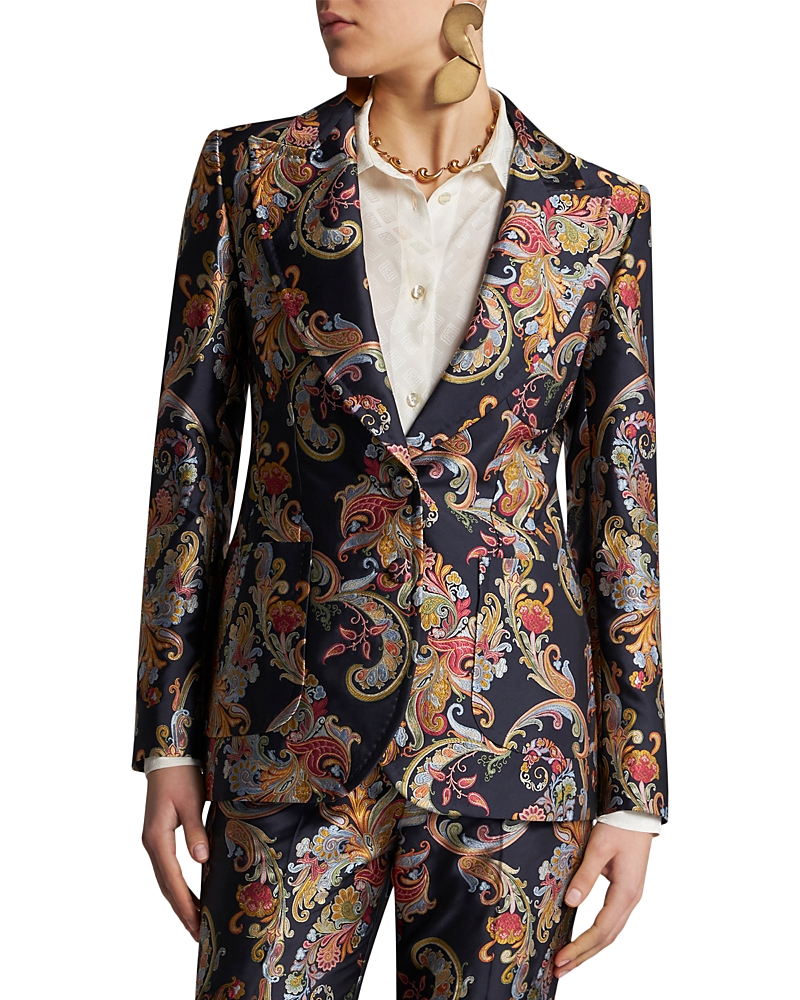 Etro Paisley Jacquard Wide Lapel Jacket