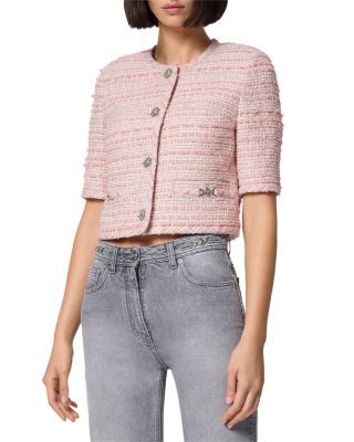 Versace Short Sleeve Tweed Jacket | Bloomingdale's