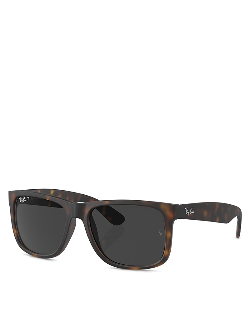 Shop Ray Ban Ray-ban Justin Square Sunglasses, 54mm In Brown/gray Polarized Solid