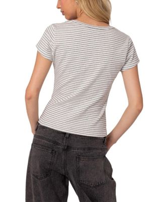 Kady Striped Henley Tee