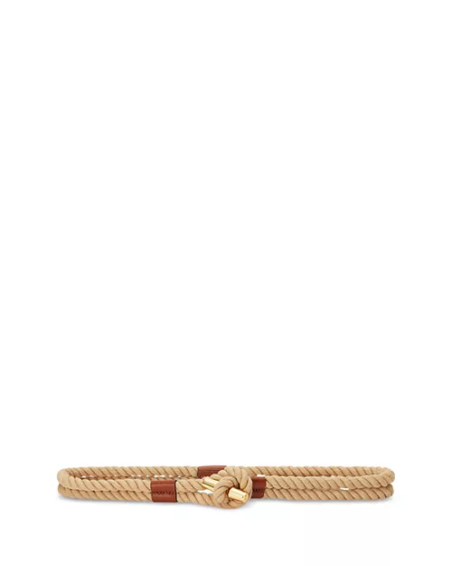 Lauren Ralph Lauren Leather Trim Rope Toggle Skinny Belt