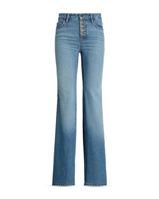 Ralph Lauren High Rise Flare Jeans in Blue Wash | Bloomingdale's