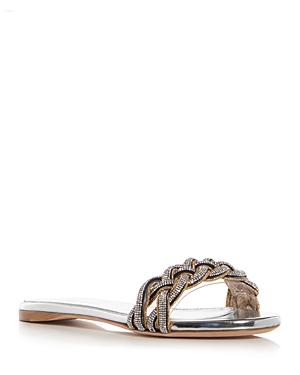 Shop Giambattista Valli Women's Embellished Slide Sandals In Gold