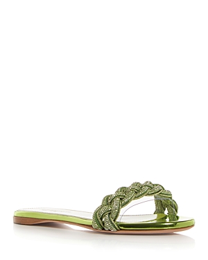 Shop Giambattista Valli Women's Embellished Slide Sandals In Green