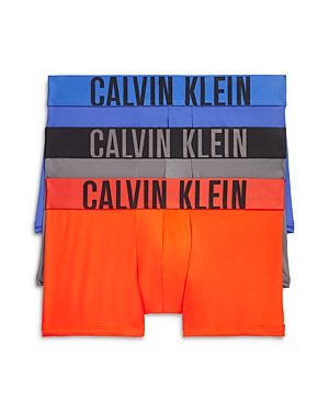 Shop Calvin Klein Intense Power Logo Waistband Micro Low Rise Trunks, Pack Of 3 In Mdi Dazzli