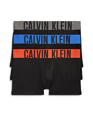 Shop Calvin Klein Intense Power Logo Waistband Micro Low Rise Trunks, Pack Of 3 In Mdj Black